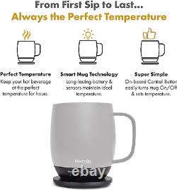 Nextmug Temperature-Controlled, Self-Heating Coffee Mug (14 Oz.) (Almond)