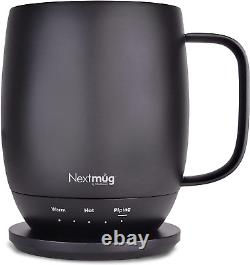 Nextmug Temperature-Controlled, Self-Heating Coffee Mug (Black 14 Oz.)