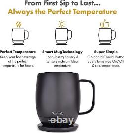 Nextmug Temperature-Controlled, Self-Heating Coffee Mug (Black 14 Oz.)