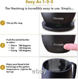 Nextmug Temperature-Controlled, Self-Heating Coffee Mug (Black 14 Oz.)