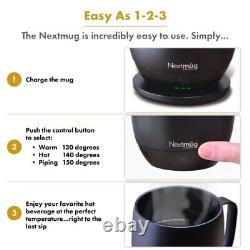 Nextmug Temperature-Controlled Self-Heating Coffee Mug Black 14 oz