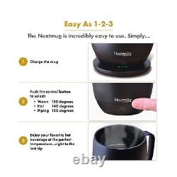 Nextmug Temperature-Controlled, Self-Heating Coffee Mug (Black 14 oz.)