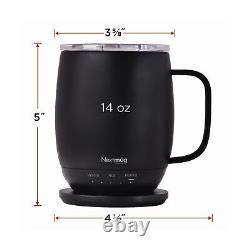 Nextmug Temperature-Controlled, Self-Heating Coffee Mug (Black 14 oz.)