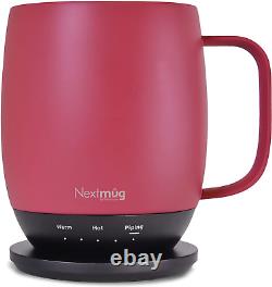 Nextmug Temperature-Controlled, Self-Heating Coffee Mug (Dusty Rose 14 Oz.)