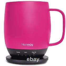 Nextmug Temperature-Controlled, Self-Heating Coffee Mug (True Pink 14 oz.)