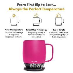 Nextmug Temperature-Controlled, Self-Heating Coffee Mug (True Pink 14 oz.)