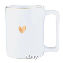 Organic Mug Holiday Love Gold Toned Foil Pack of 4 Size 16 oz 4.5 in H