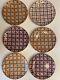 POLS POTTEN (6) Hippy Side Plates Glazed Porcelain Hand painted Geometric