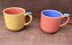 Pair Of Vintage Lindt-Stymeist Colorways- 2 Tone- Thumbprint Mugs 80's