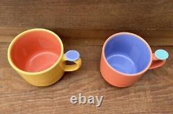 Pair Of Vintage Lindt-Stymeist Colorways- 2 Tone- Thumbprint Mugs 80's