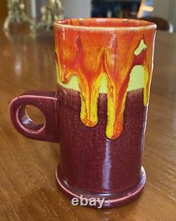 Peter Shire EXP Echo Park Art Pottery Mug, Great Lava Glaze, Memphis style, 2008