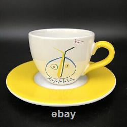 Picasso Living Crayon Set 4 Espresso Cups & Saucers Masterpiece Editions 1996