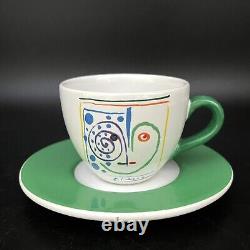 Picasso Living Crayon Set 4 Espresso Cups & Saucers Masterpiece Editions 1996