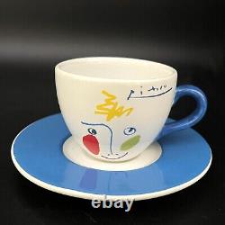 Picasso Living Crayon Set 4 Espresso Cups & Saucers Masterpiece Editions 1996