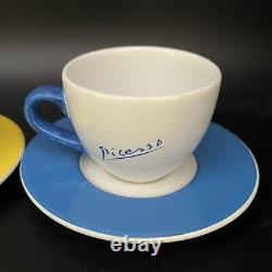 Picasso Living Crayon Set 4 Espresso Cups & Saucers Masterpiece Editions 1996