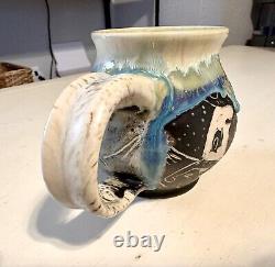 Pitch Pine Pottery Stoneware Deer Mug Handmade 17 Oz