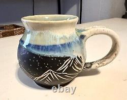 Pitch Pine Pottery Stoneware Deer Mug Handmade 17 Oz