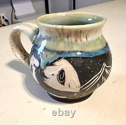 Pitch Pine Pottery Stoneware Deer Mug Handmade 17 Oz