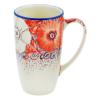 Polish Pottery Latte Mug Ceramika Artystyczna Peachy Keen UNIKAT