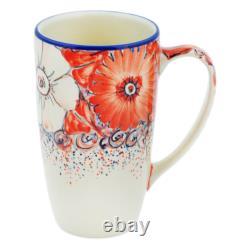 Polish Pottery Latte Mug Ceramika Artystyczna Peachy Keen UNIKAT