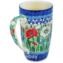 Polish Pottery Latte Mug Ceramika Artystyczna Polish Fields UNIKAT