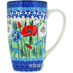 Polish Pottery Latte Mug Ceramika Artystyczna Polish Fields UNIKAT