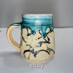 RARE Cynthia Bringle Pottery 4 Inch Abstract Mug Signed