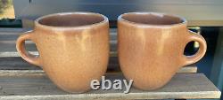 RUSSEL WRIGHT Iroquois Casual China COFFEE MUGS Apricot pair