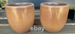 RUSSEL WRIGHT Iroquois Casual China COFFEE MUGS Apricot pair