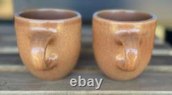 RUSSEL WRIGHT Iroquois Casual China COFFEE MUGS Apricot pair