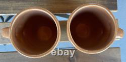 RUSSEL WRIGHT Iroquois Casual China COFFEE MUGS Apricot pair