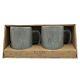 Rae Dunn Ceramic Gray Coffee Mug Gift Set of 2 19.5 oz/579 ml DOG DAD + WOOF NEW