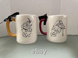 Rae Dunn Disney SNOW WHITE Happy Dopey Doc Grumpy Bashful Sleepy 6 Mug Bundle