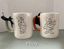 Rae Dunn Disney SNOW WHITE Happy Dopey Doc Grumpy Bashful Sleepy 6 Mug Bundle