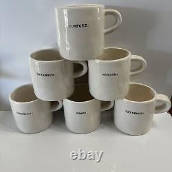 Rae Dunn Magenta Boutique 6 Typewriter Font Mugs Short Version Nwt