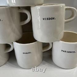 Rae Dunn Magenta Boutique 6 Typewriter Font Mugs Short Version Nwt