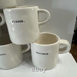 Rae Dunn Magenta Boutique 6 Typewriter Font Mugs Short Version Nwt