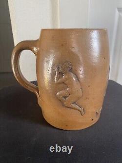 Rare Early Art Nouveau Era Earthenware Pottery Mug/stein Very Cool