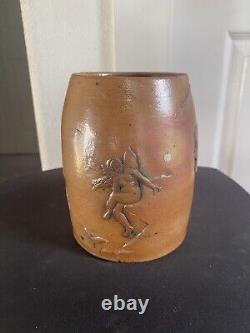 Rare Early Art Nouveau Era Earthenware Pottery Mug/stein Very Cool