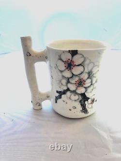 Rare Heesoo Lee Blossom handbuilt wheel-thrown Mug Ceramic Porcelain