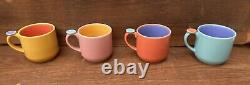 SET Of 4 Lindt Stymeist COLORWAYS Multi Colored Thumbprint Coffee Mugs Cups