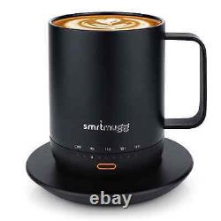 SMRTMUGG Battery Powered Heated Coffee Mug Wireless Charging Large 14oz Black