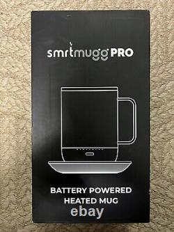 SMRTMUGG Battery Powered Heated Coffee Mug Wireless Charging Large 14oz Black