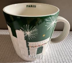 STARBUCKS Green & White Relief PARIS Mug