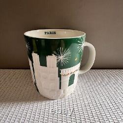 STARBUCKS Green & White Relief PARIS Mug