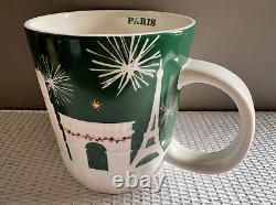 STARBUCKS Green & White Relief PARIS Mug