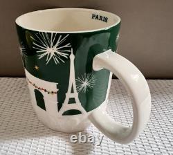 STARBUCKS Green & White Relief PARIS Mug