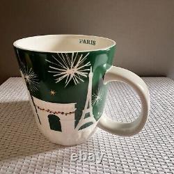 STARBUCKS Green & White Relief PARIS Mug