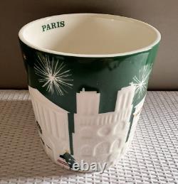 STARBUCKS Green & White Relief PARIS Mug