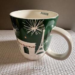 STARBUCKS Green & White Relief PARIS Mug